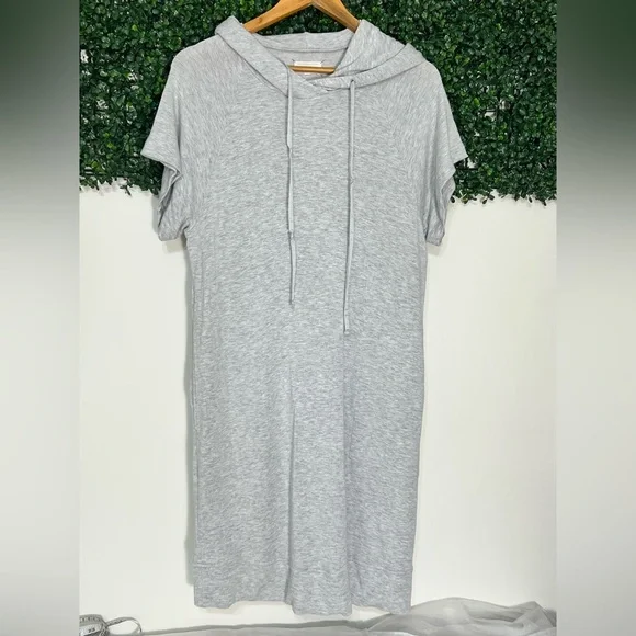Lou & Grey Signature Soft Hooded Gray T-Shirt Dress Size Medium - Picture 1 of 9